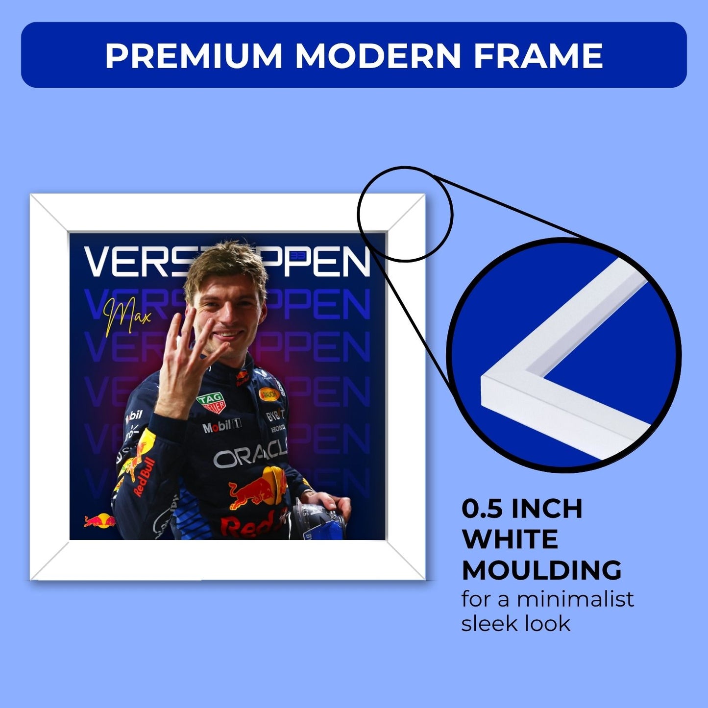 Max Verstappen Frame (6 x 6 inches / White)