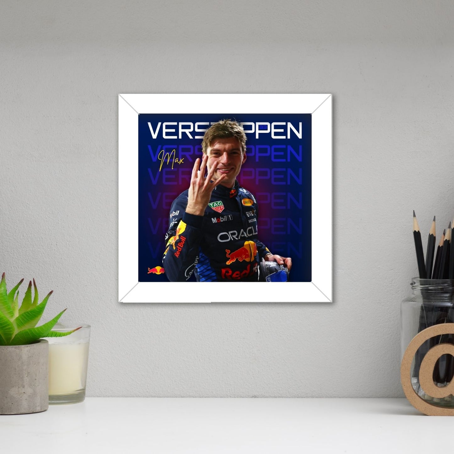 Max Verstappen Frame (6 x 6 inches / White)