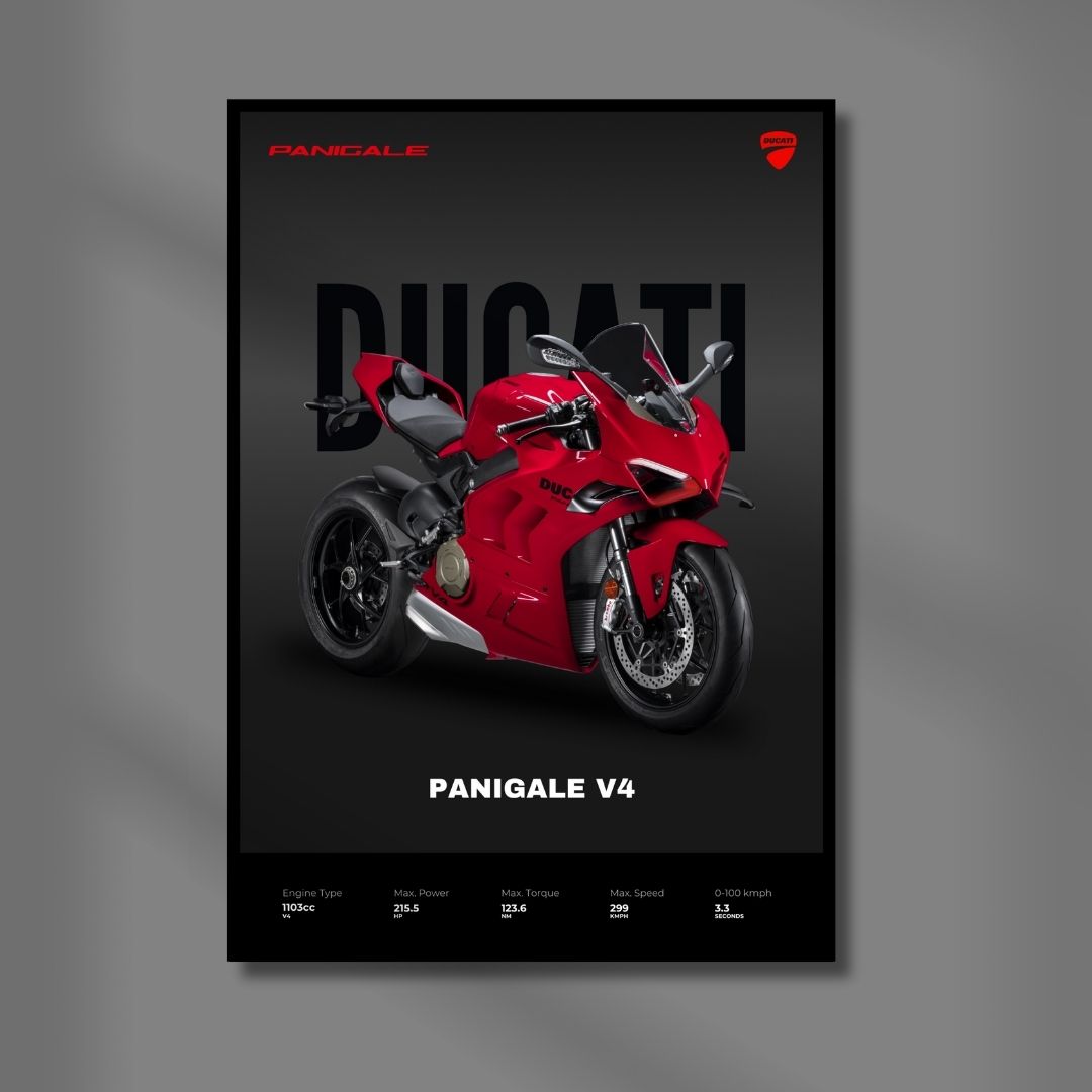 Ducati Panigale V4 1200 Poster | Dark Minimalist