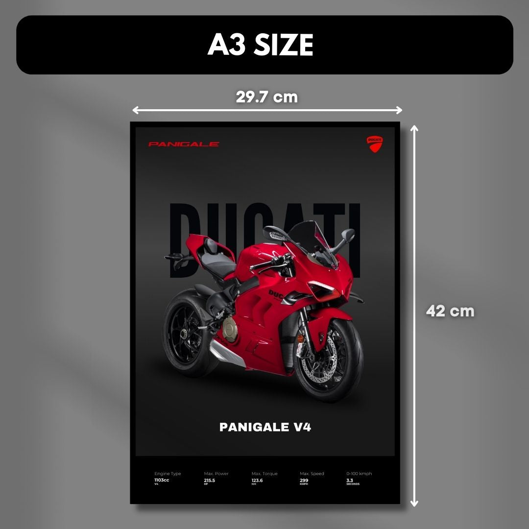 Ducati Panigale V4 1200 Poster | Dark Minimalist