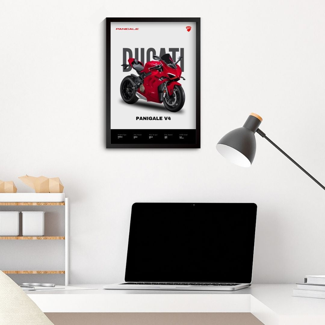 Ducati Panigale Poster (A4, Framed)