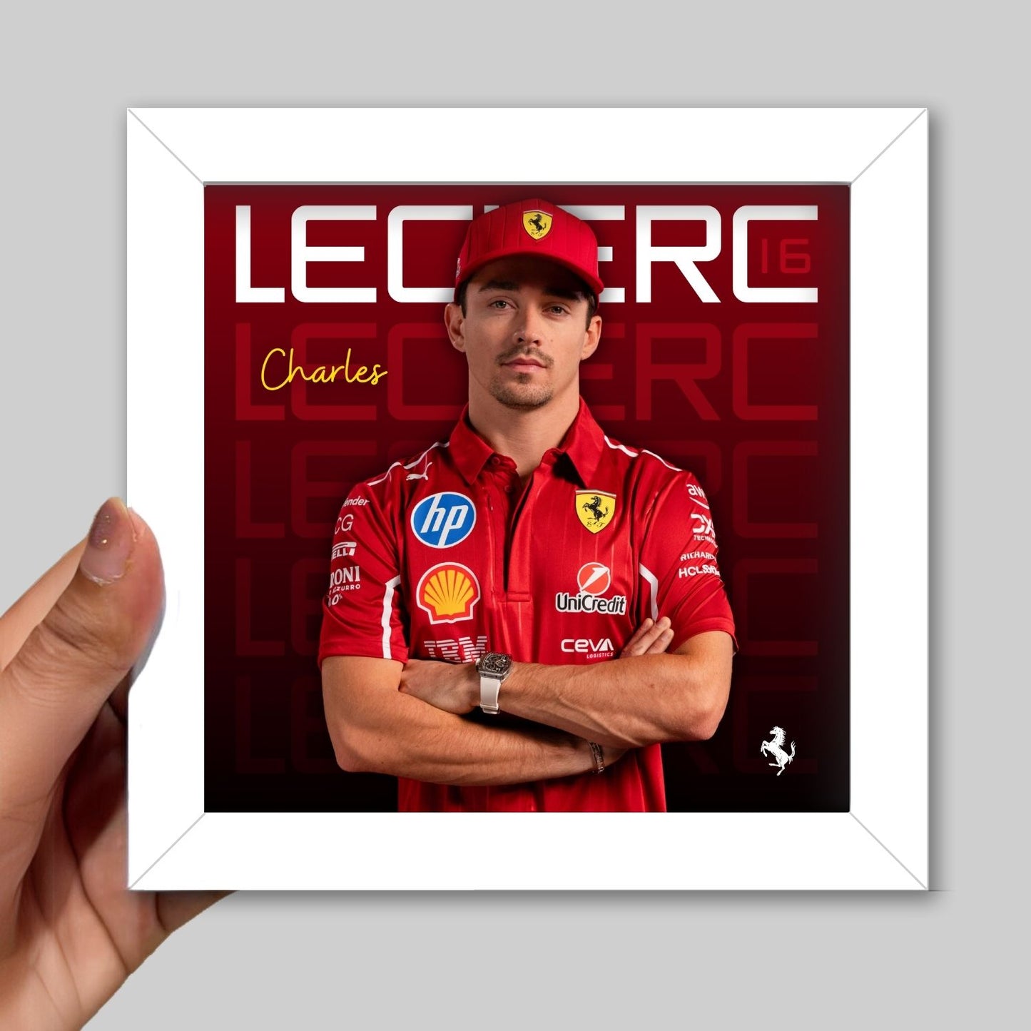 Charles Leclerc Frame (6 x 6 inches / White)