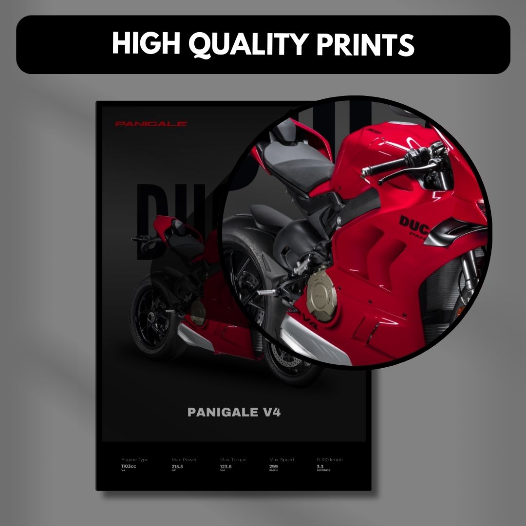 Ducati Panigale V4 1200 Poster | Dark Minimalist