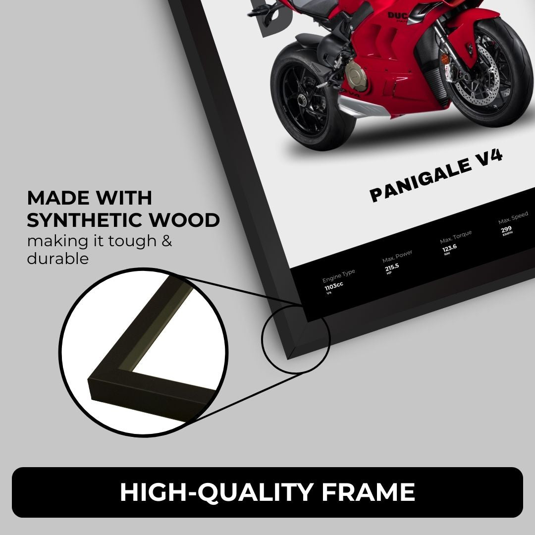 Ducati Panigale Poster (A4, Framed)
