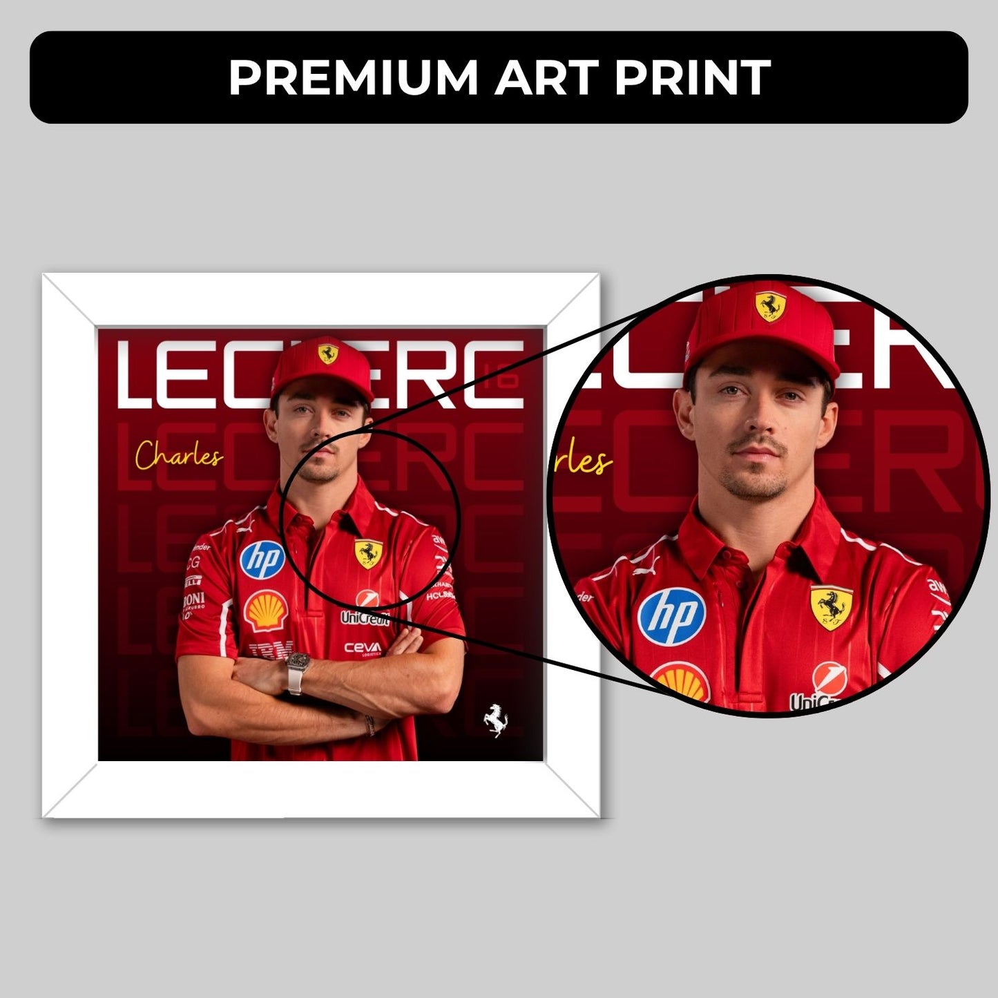 Charles Leclerc Frame (6 x 6 inches / White)