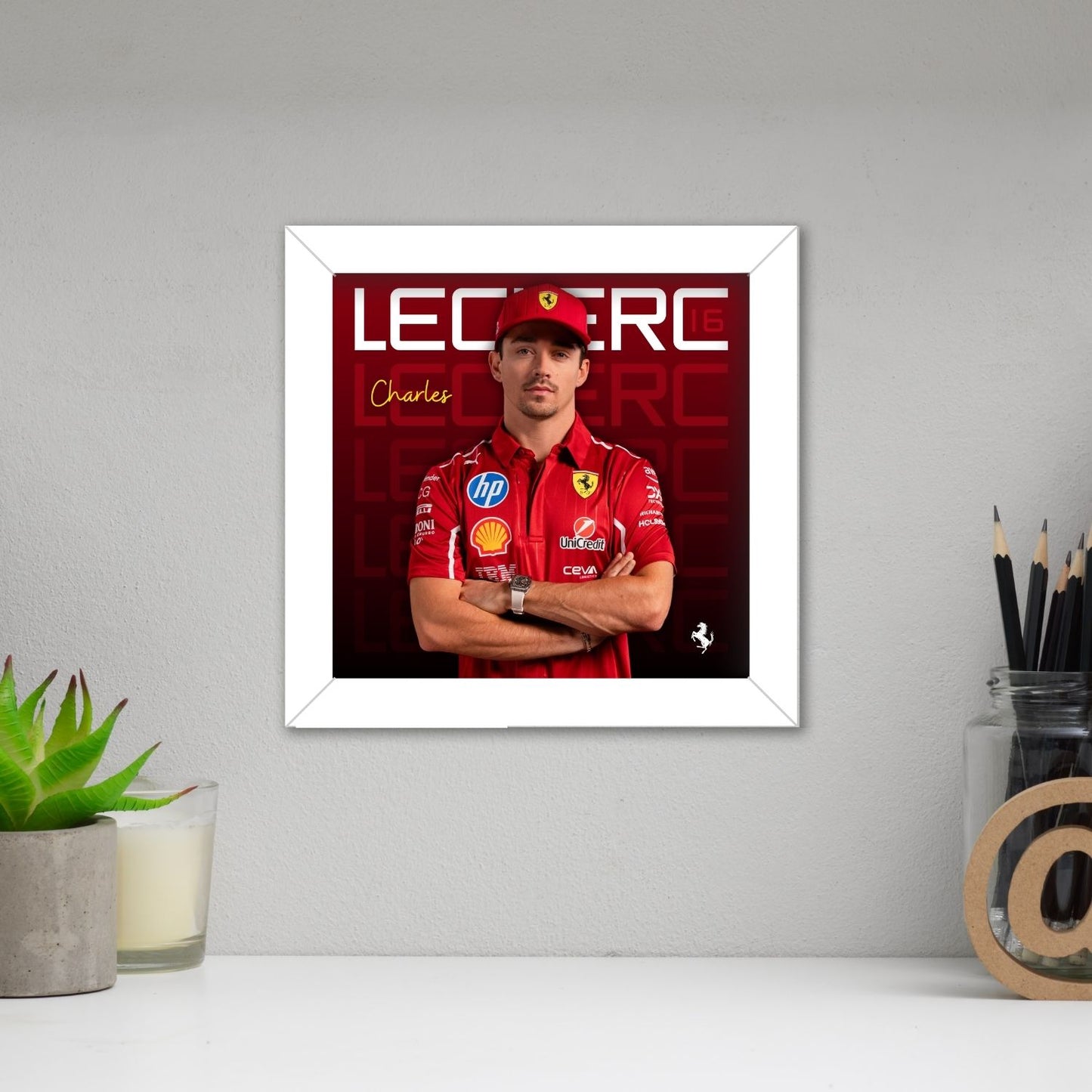 Charles Leclerc Frame (6 x 6 inches / White)