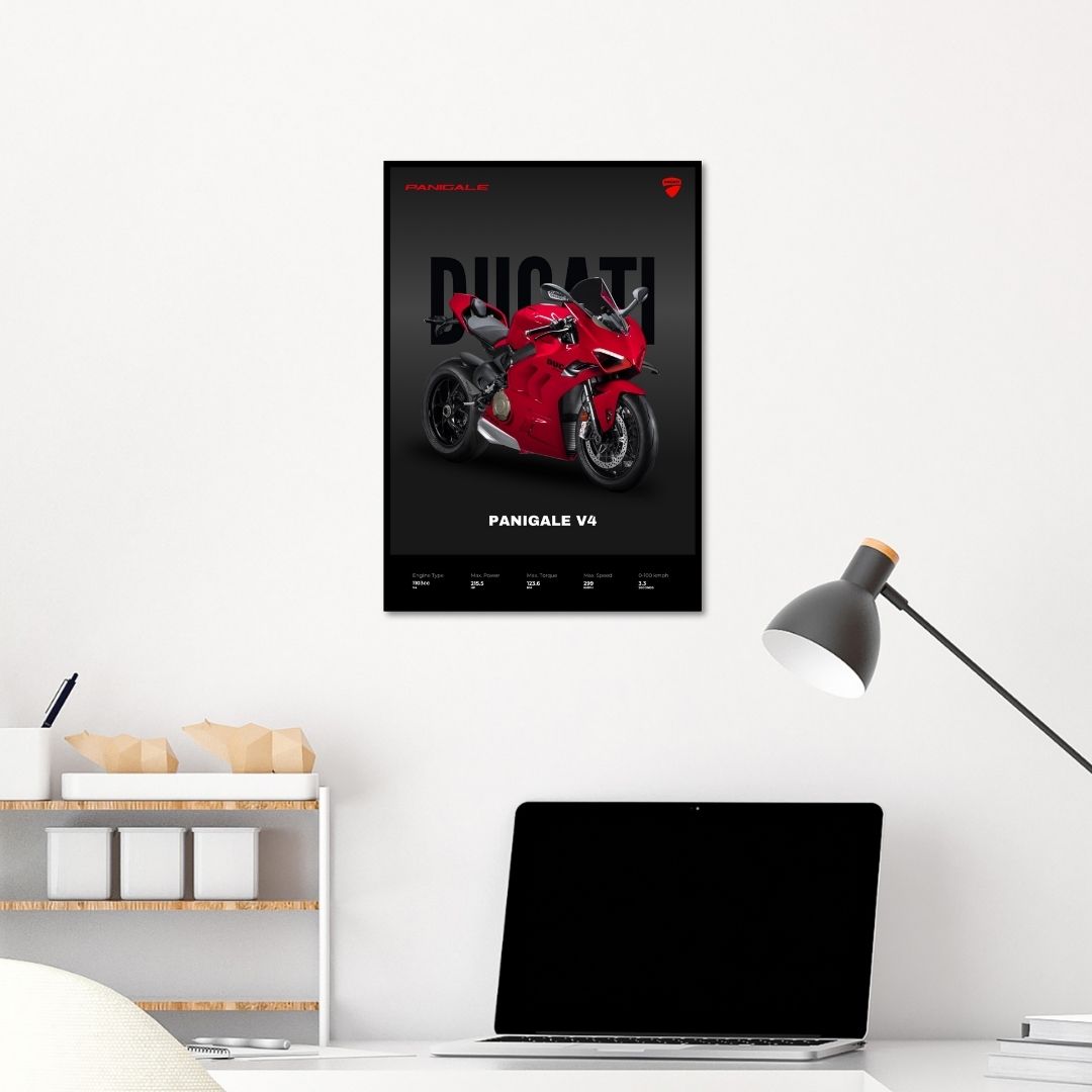 Ducati Panigale V4 1200 Poster | Dark Minimalist