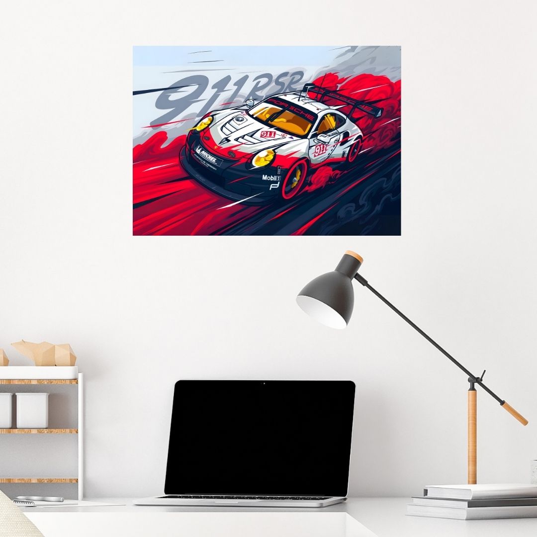 Porsche 911 RSR | Car Poster | Vector Graphic