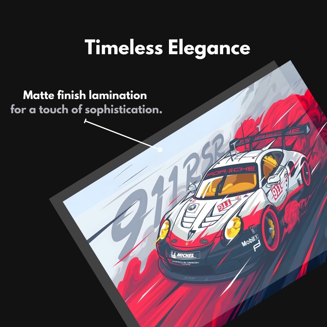 Porsche 911 RSR | Car Poster | Vector Graphic