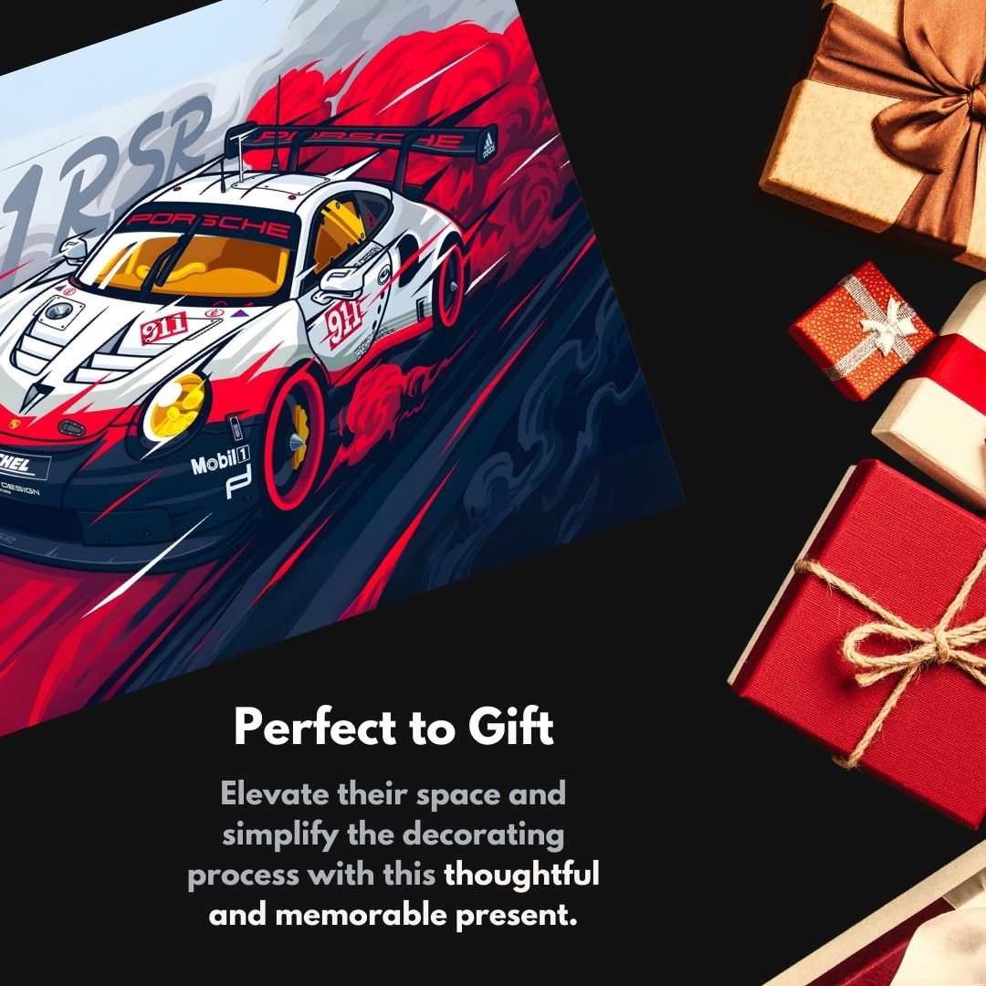 Porsche 911 RSR | Car Poster | Vector Graphic