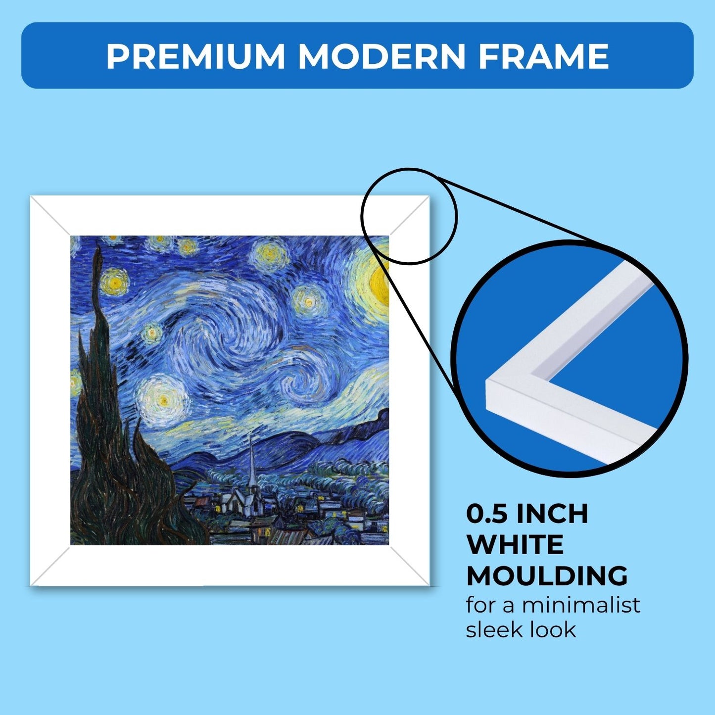 Starry Night Frame (6 x 6 inches / White)