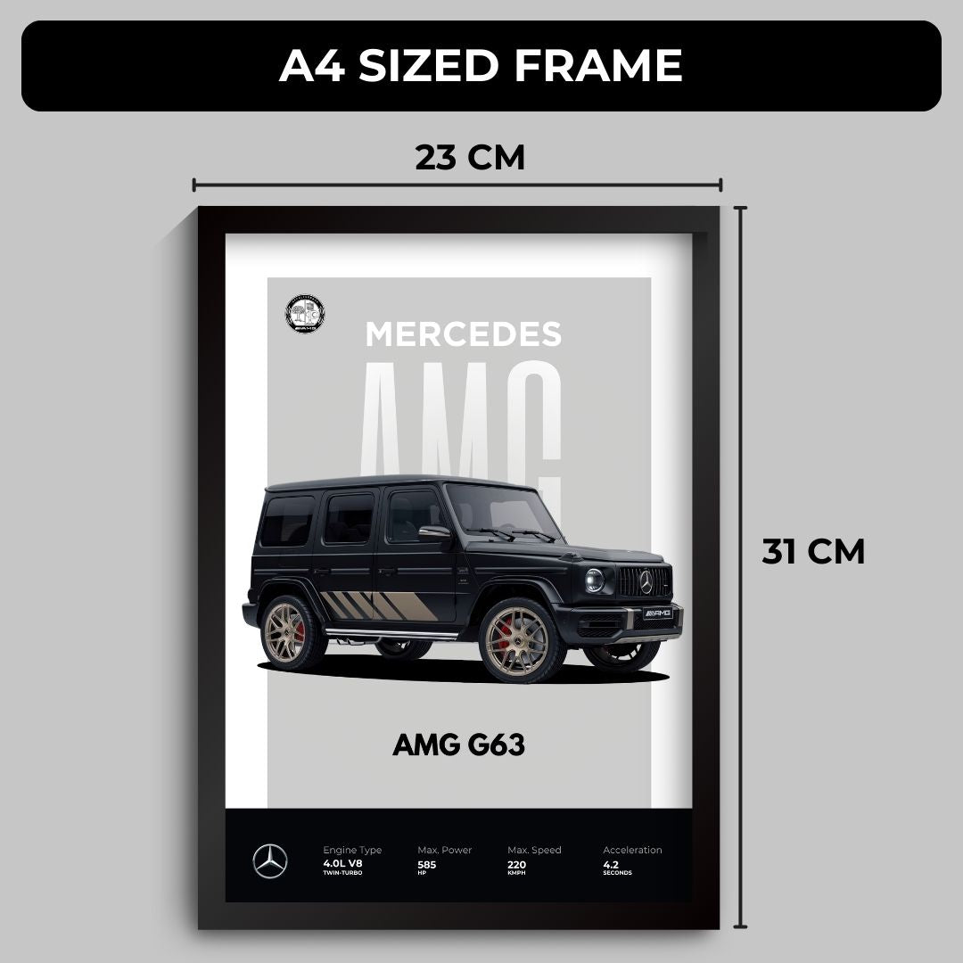 Mercedes AMG G63 Poster (A4, Framed)