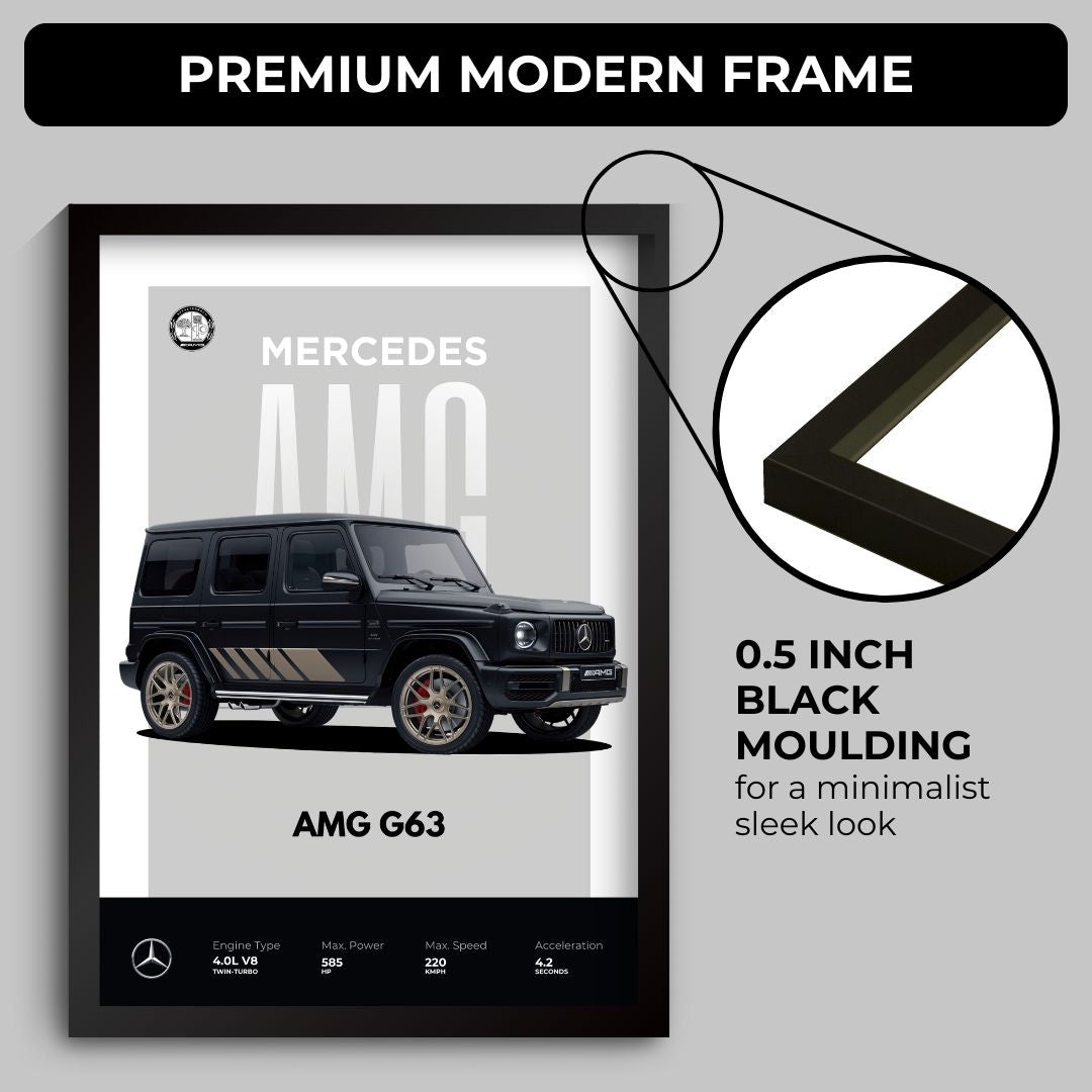 Mercedes AMG G63 Poster (A4, Framed)