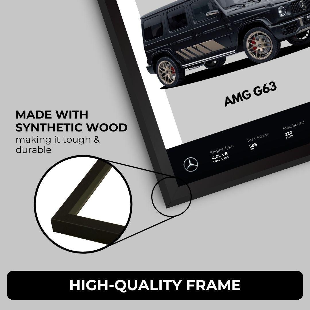Mercedes AMG G63 Poster (A4, Framed)