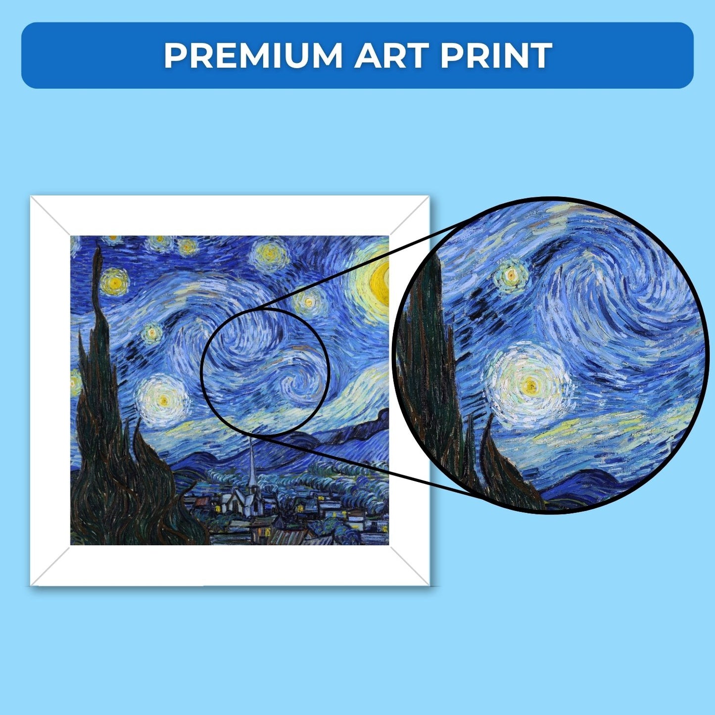 Starry Night Frame (6 x 6 inches / White)