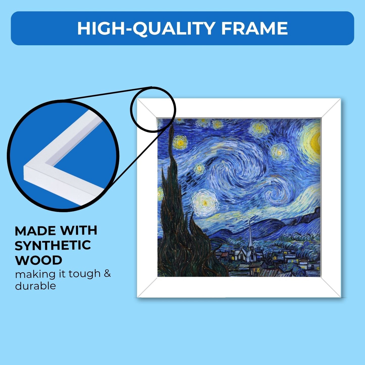 Starry Night Frame (6 x 6 inches / White)