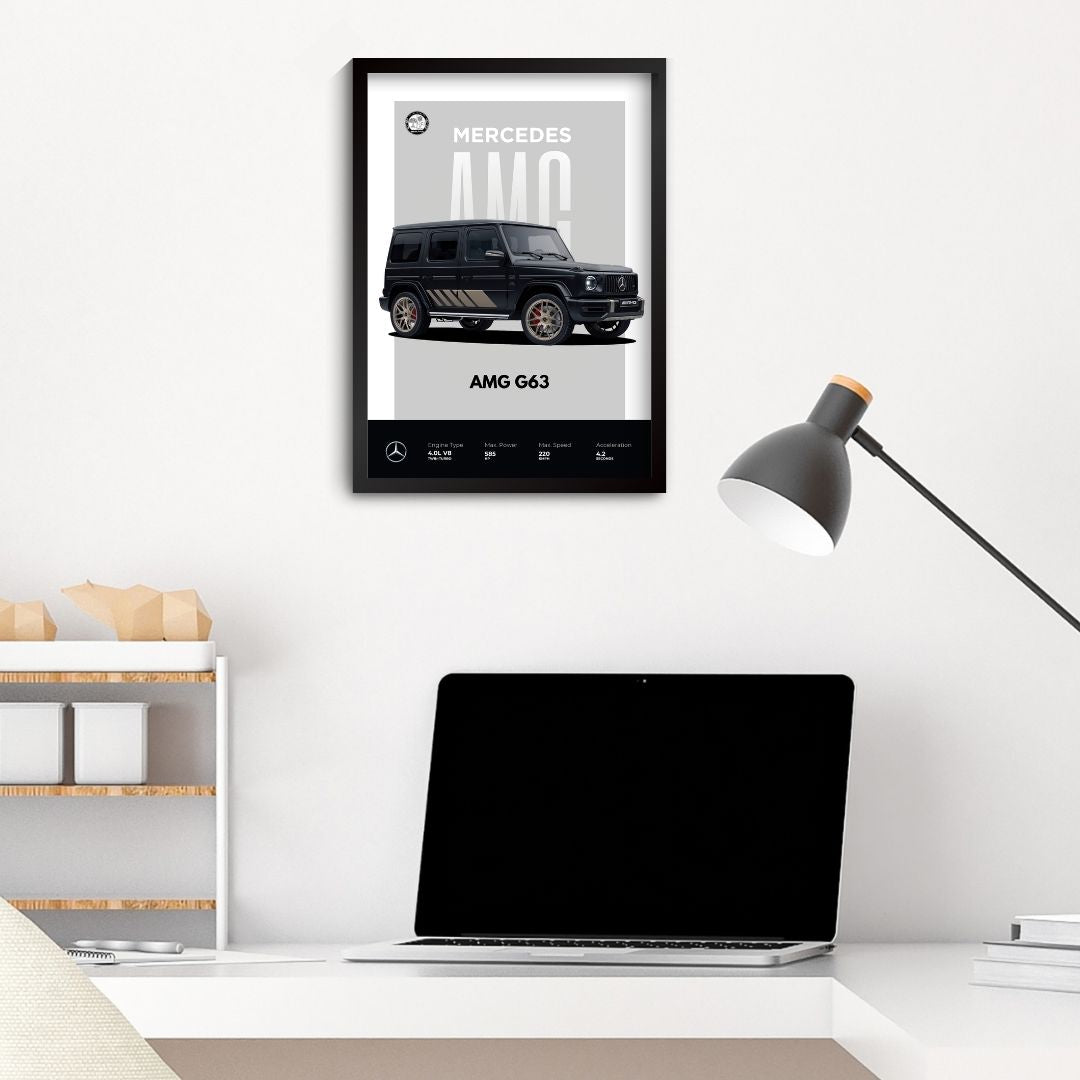 Mercedes AMG G63 Poster (A4, Framed)