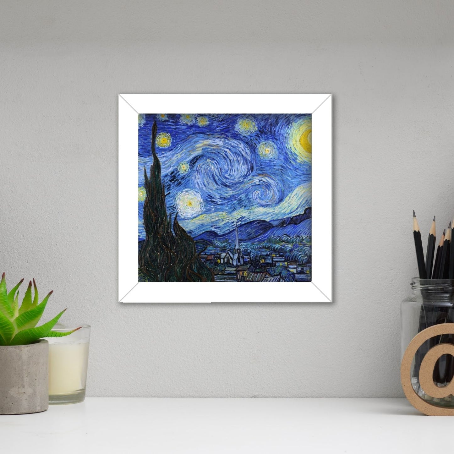 Starry Night Frame (6 x 6 inches / White)