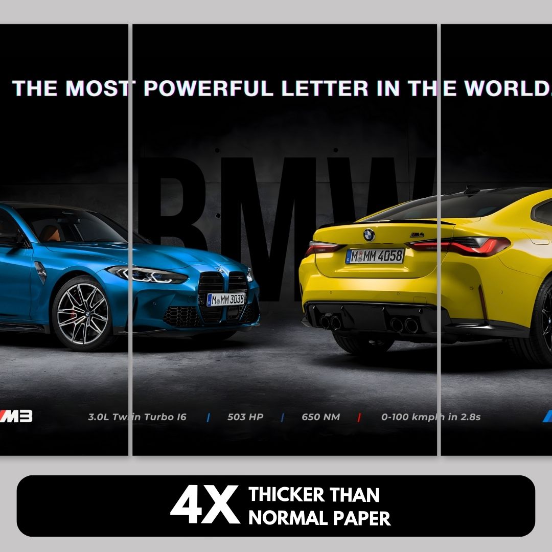 BMW M3 and M4 Split Design Poster | 3 x A3 Poster