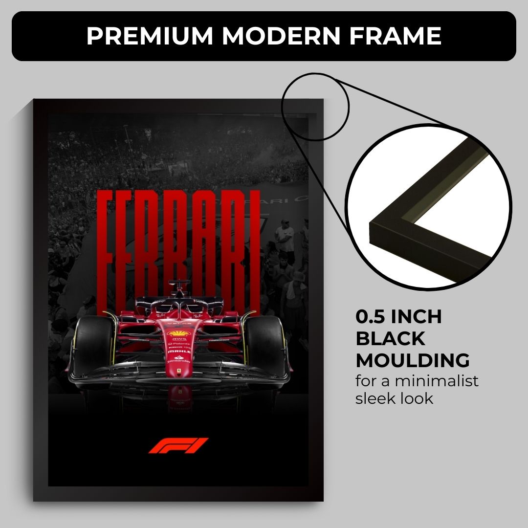 Ferrari F1 Poster (A4, Framed)