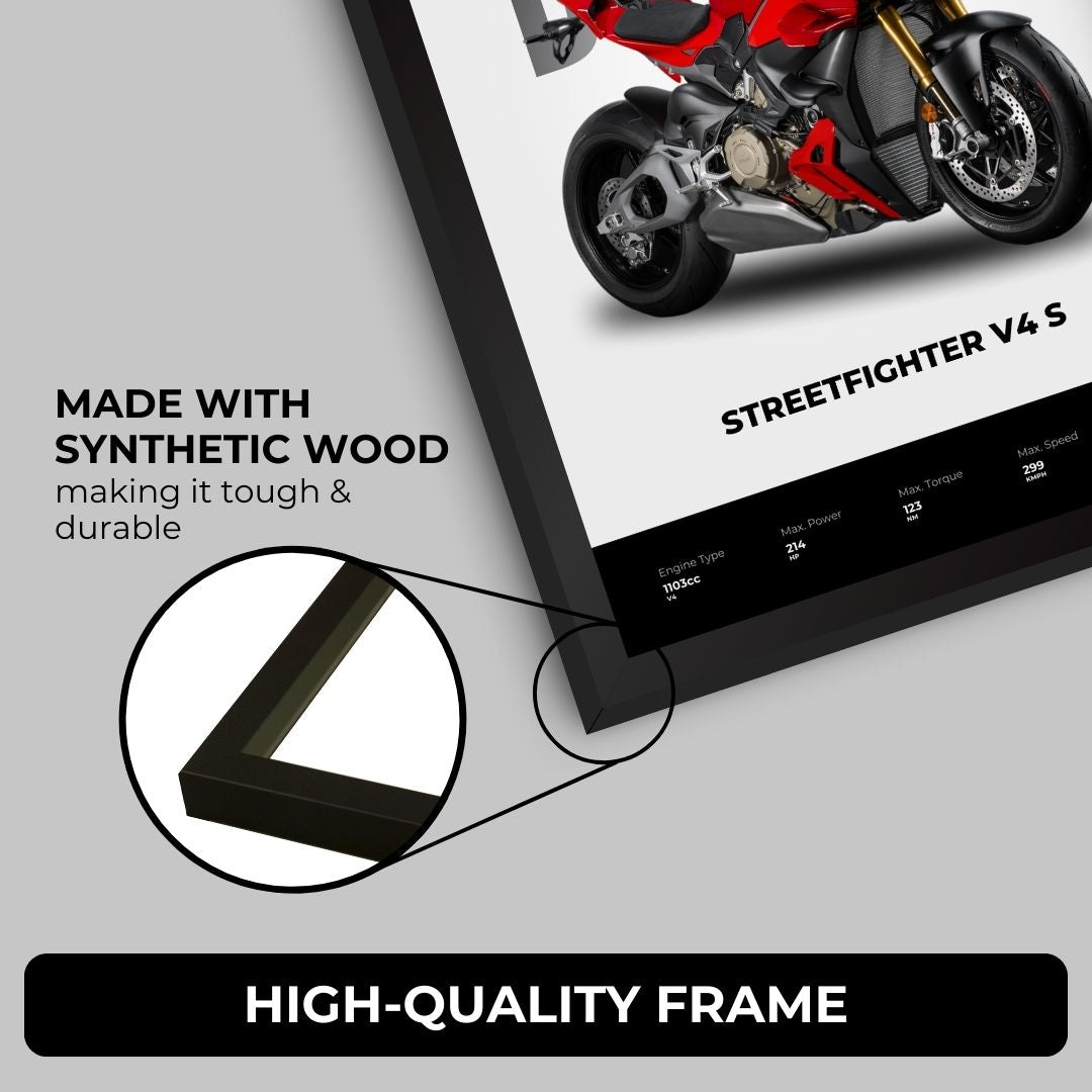 Ducati Streetfighter V4 Poster (A4, Framed)