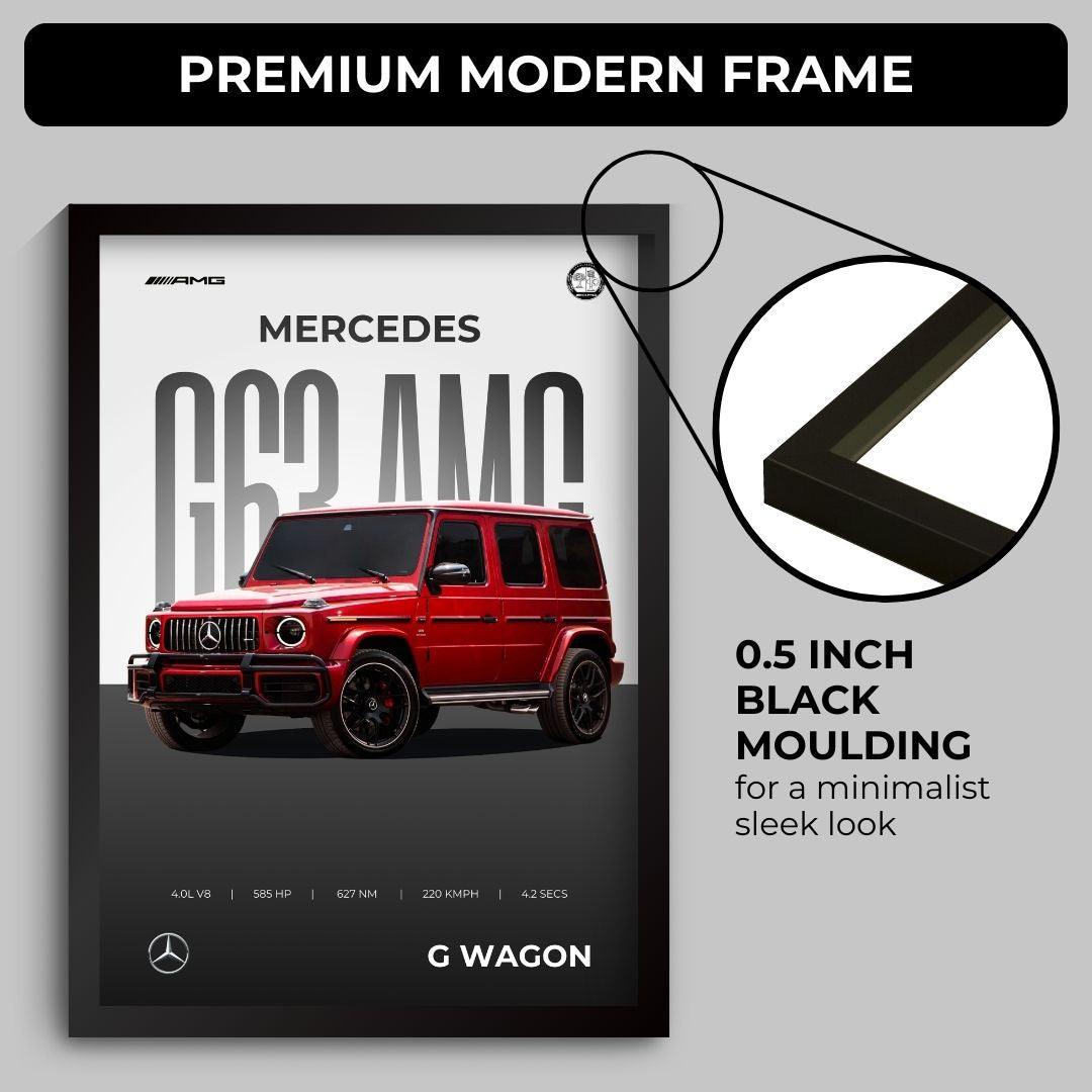 Mercedes G63 AMG Poster (A4, Framed)