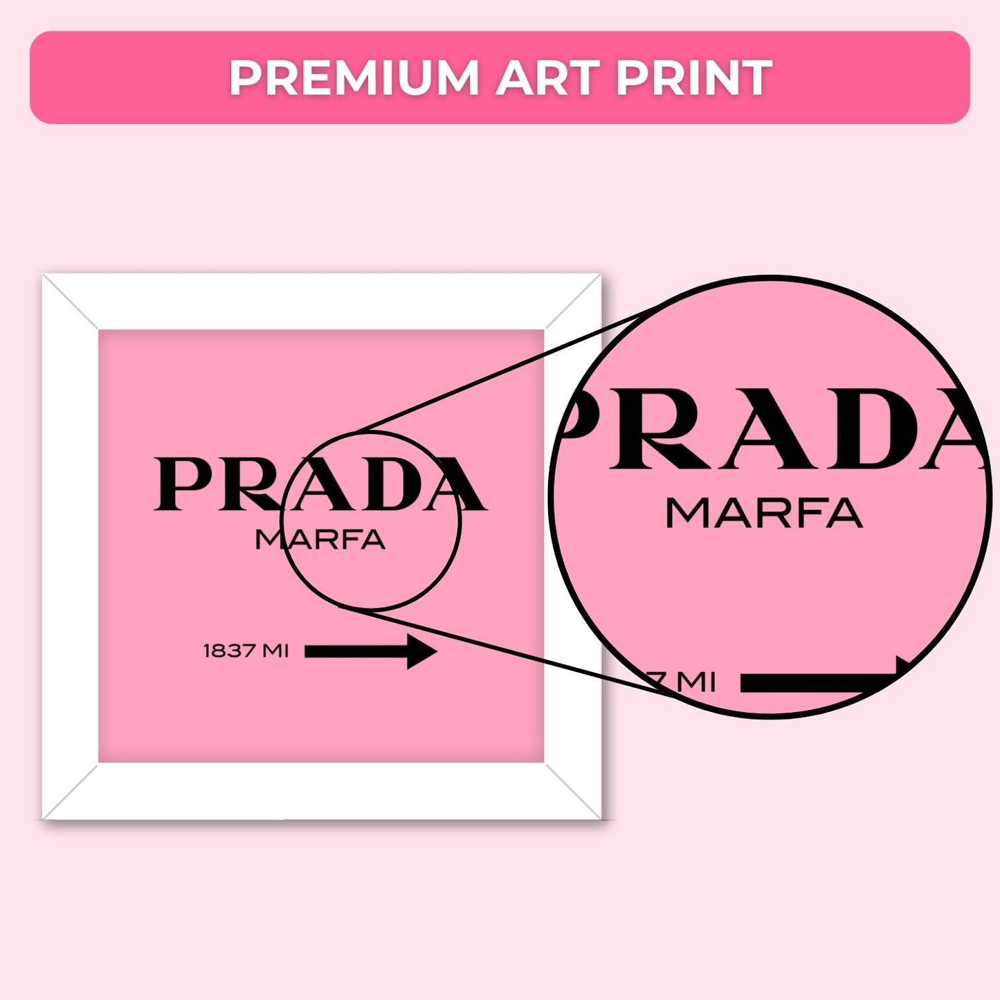 Pink Prada Frame (6 x 6 inches / White)
