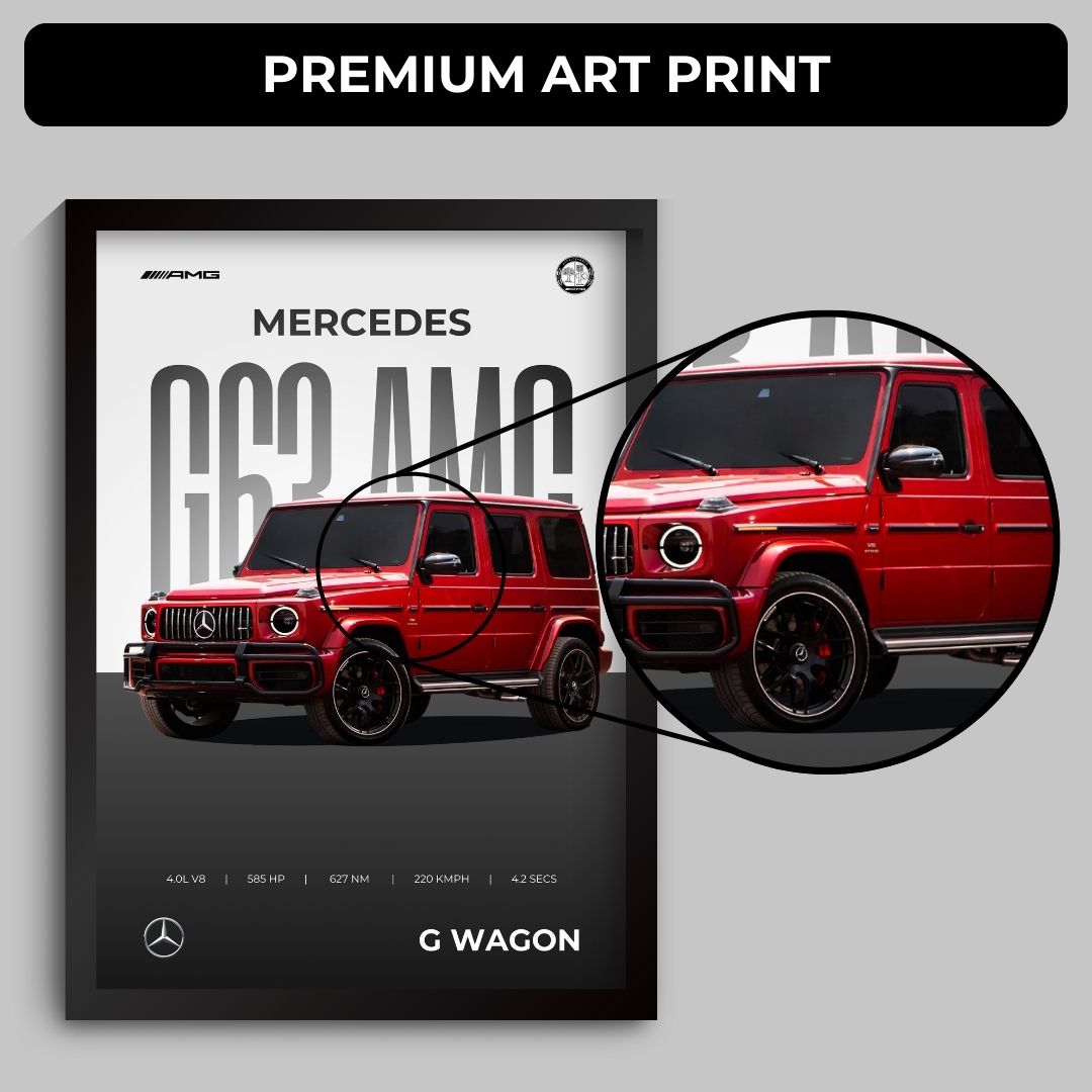 Mercedes G63 AMG Poster (A4, Framed)