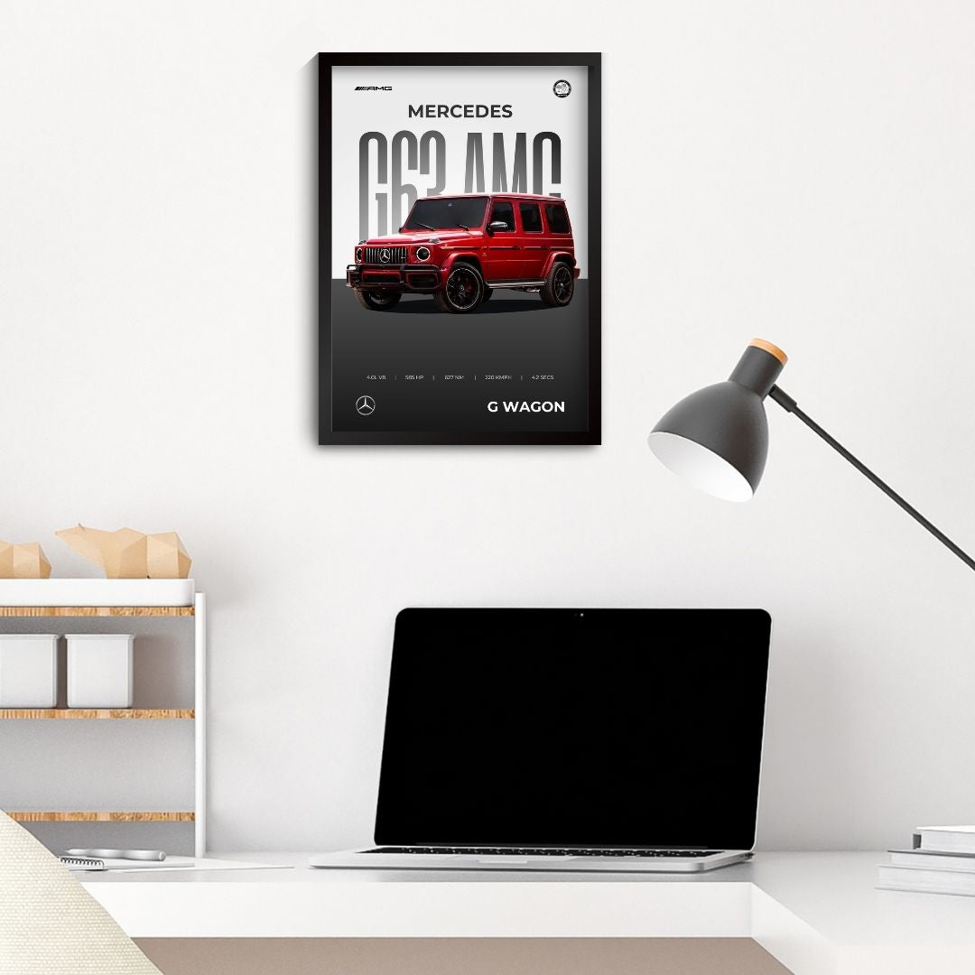 Mercedes G63 AMG Poster (A4, Framed)