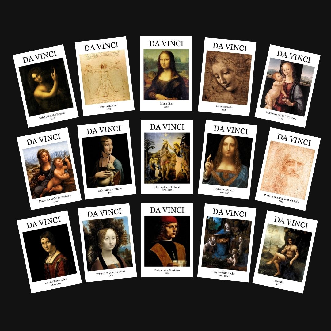 Da Vinci Paintings Polaroids | Set of 15