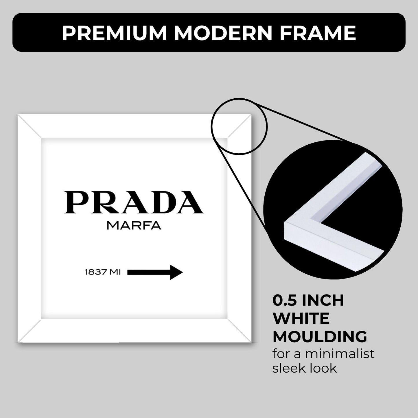 Prada Frame (6 x 6 inches / White)