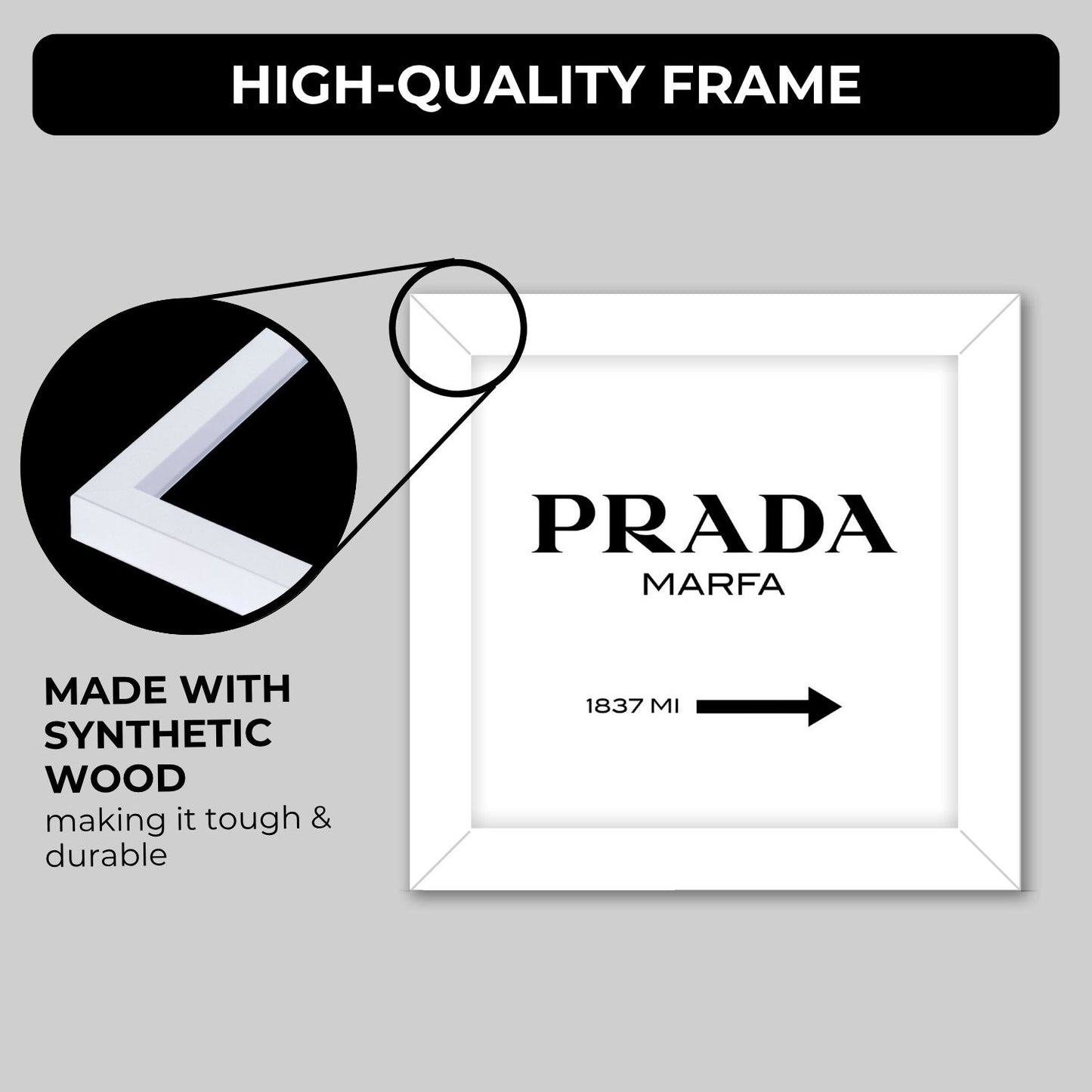 Prada Frame (6 x 6 inches / White)