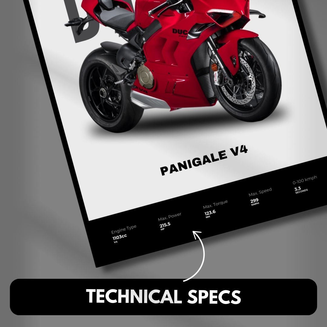 Ducati Panigale V4 1200 Poster | Light Minimalist