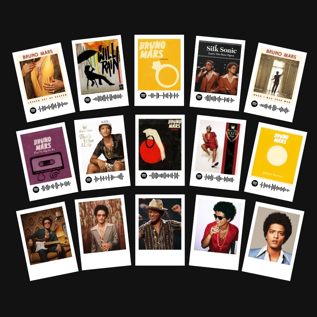 Bruno Mars Polaroids | Set of 15 | Spotify