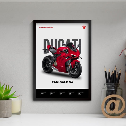 Ducati Panigale Poster (A4, Framed)