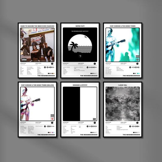 Neighbourhood Band A4 Posters (Set of 6) Light Minimalist