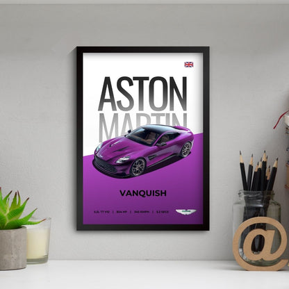 Aston Martin Vanquish Poster (A4, Framed)