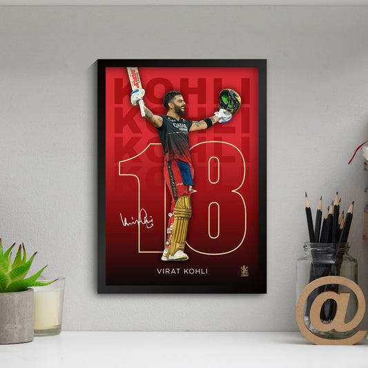 Virat Kohli Poster (A4, Framed)