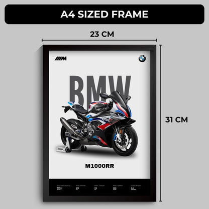 BMW M1000RR Poster (A4, Framed)