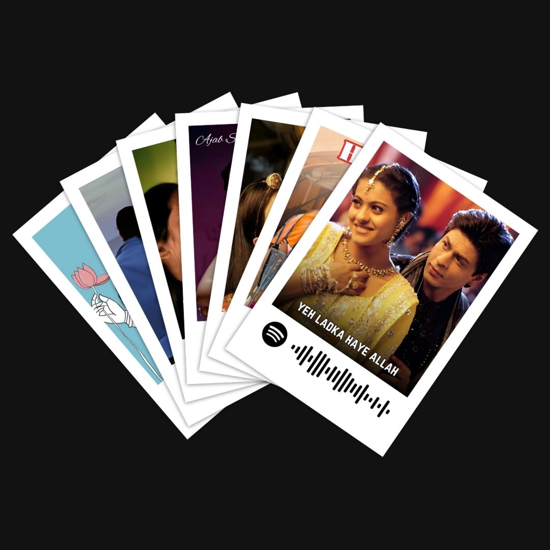 Romantic Bollywood Songs Polaroids | Set of 15 | Spotify