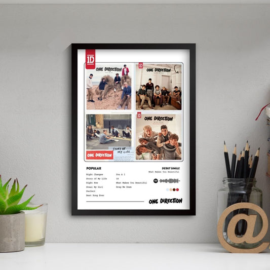 One Direction Poster (A4, Framed)