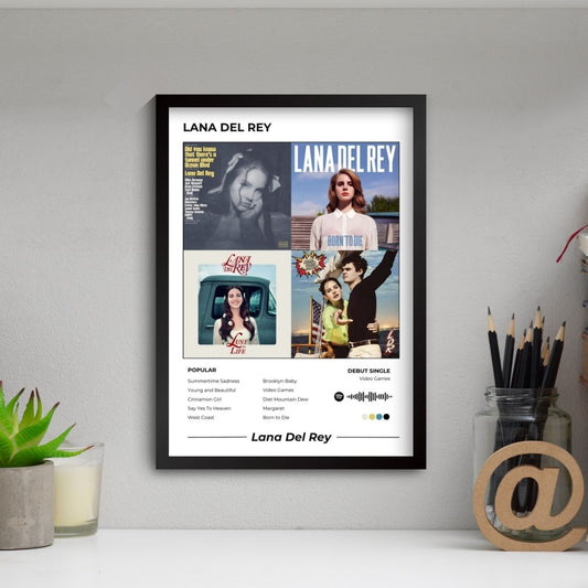 Lana Del Rey Poster (A4, Framed)