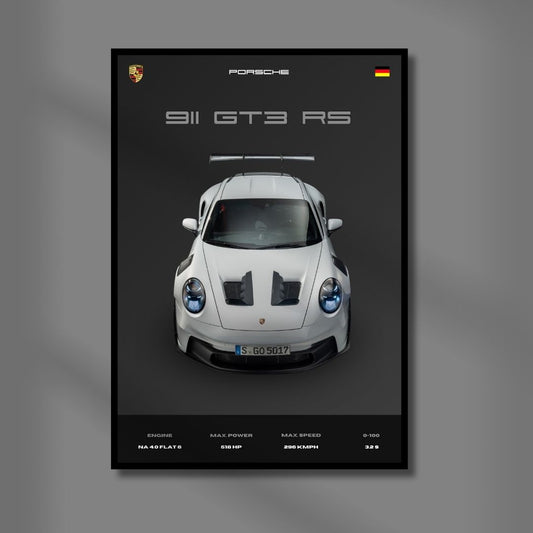 Porsche 911 GT3 RS Poster | A3 Dark Minimalist