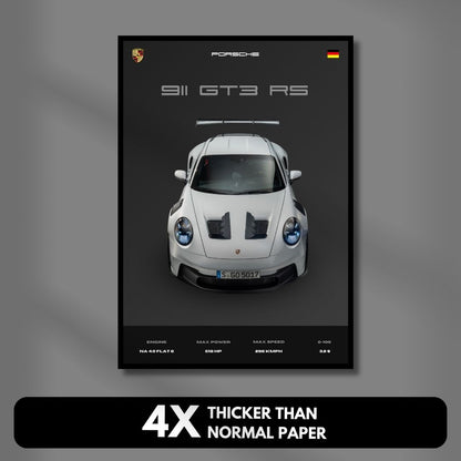 Porsche 911 GT3 RS Poster | A3 Dark Minimalist