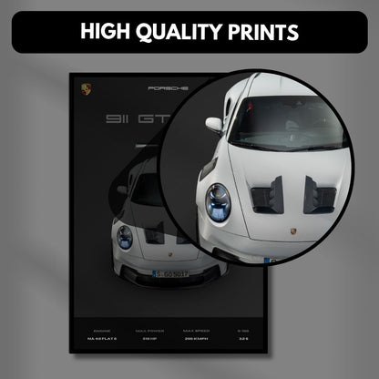 Porsche 911 GT3 RS Poster | A3 Dark Minimalist