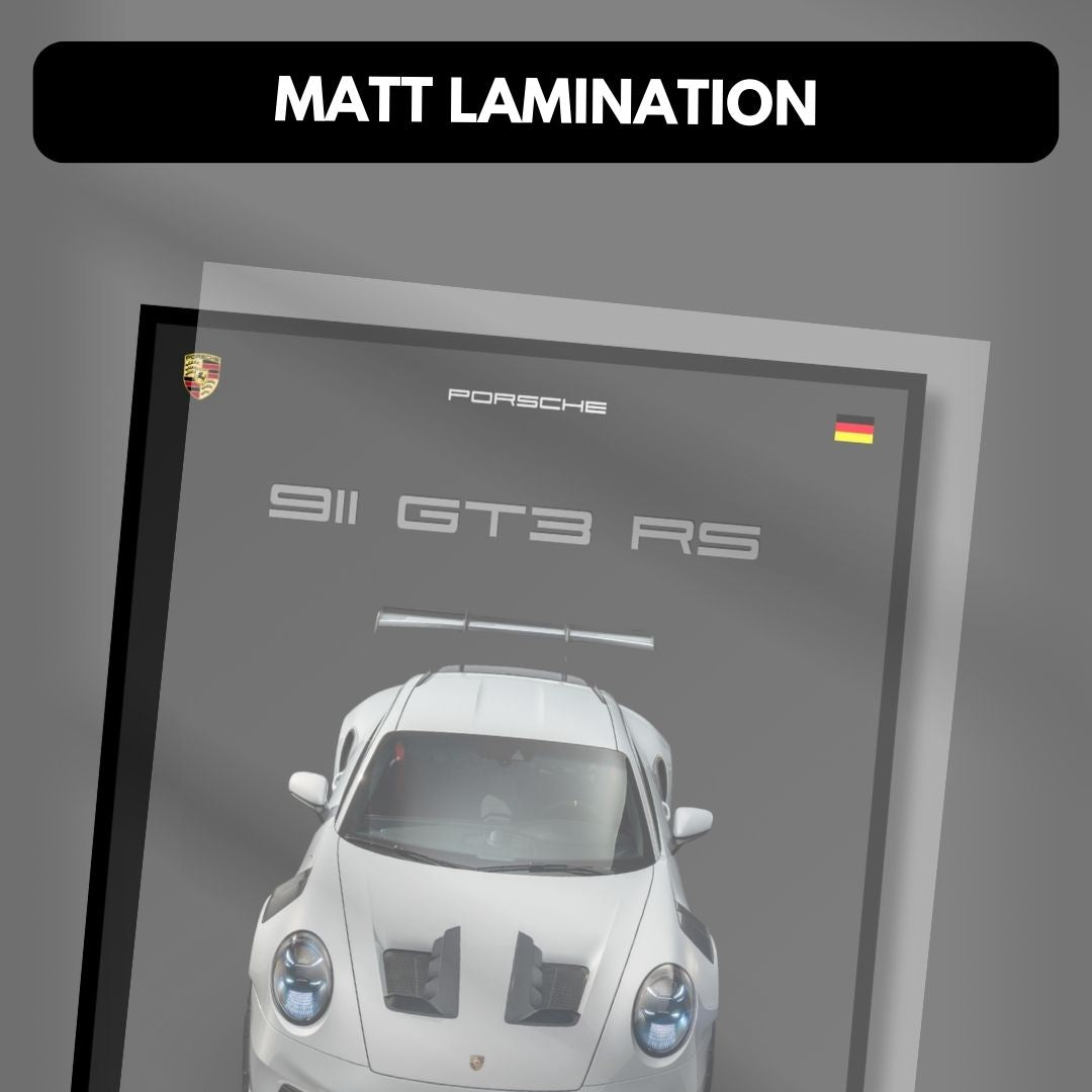 Porsche 911 GT3 RS Poster | A3 Dark Minimalist