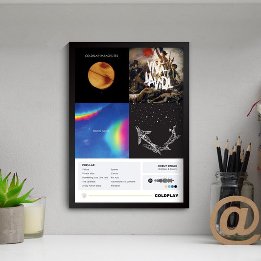 Coldplay Poster (A4, Framed)