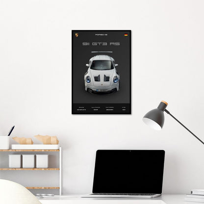 Porsche 911 GT3 RS Poster | A3 Dark Minimalist