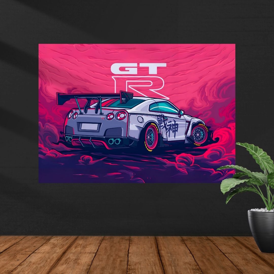 Nissan GTR Godzilla | Car Poster | Vector Graphic