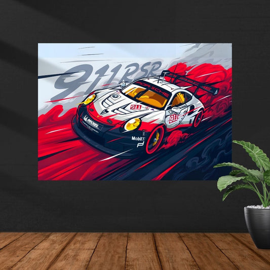 Porsche 911 RSR | Car Poster | Vector Graphic